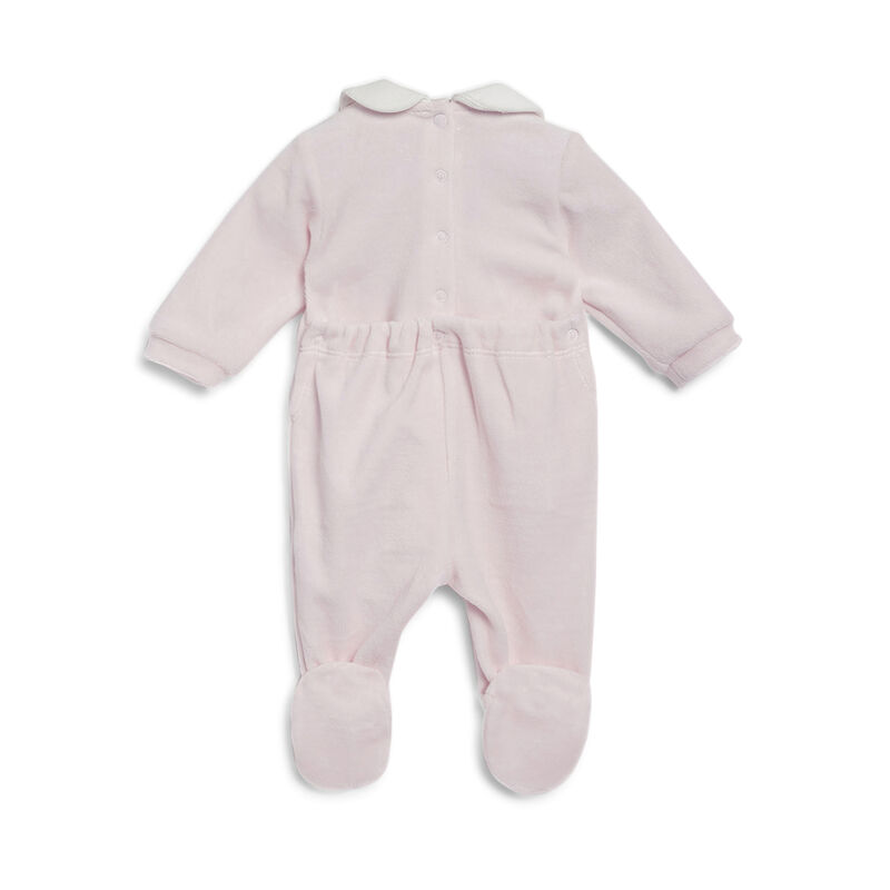 Girls Light Pink Printed Nappy Opening Babysuit image number 1